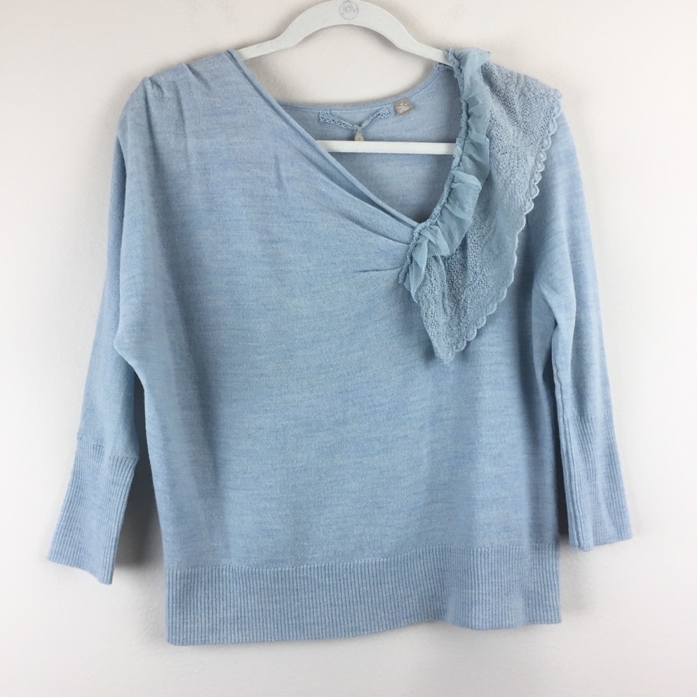 Anthro Knitted & Knotted Wool Sweater Top Sz M